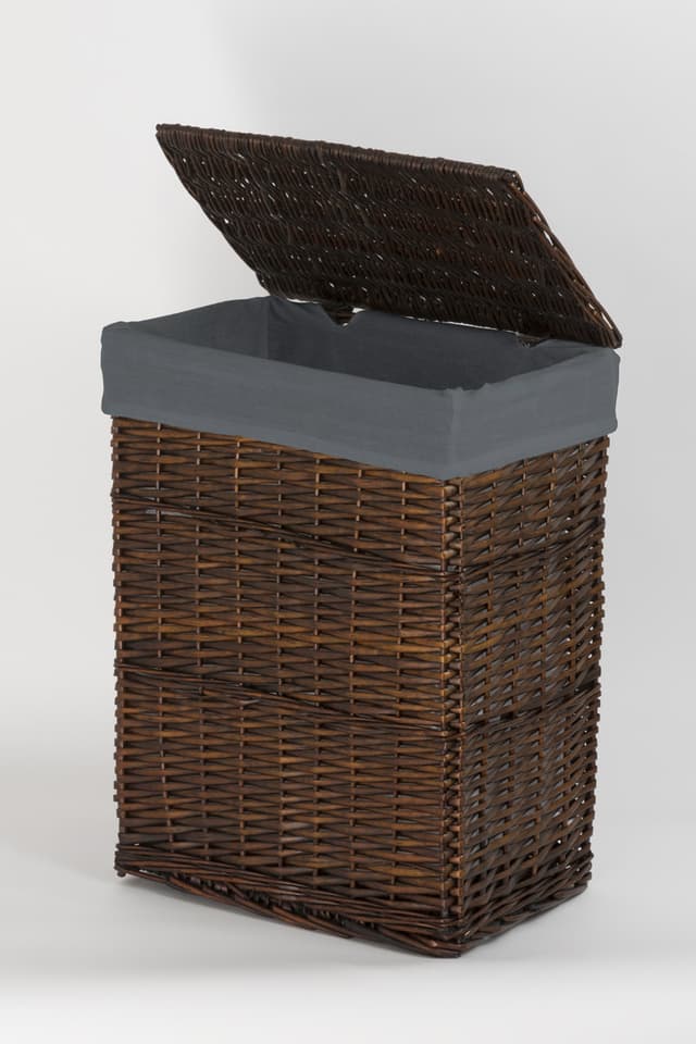 Kosz wiklinowy z wyściółką na pranie Koszoplotka wenge 47x35x66h
