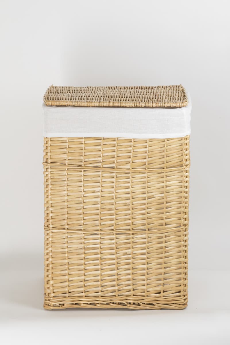 Kosz wiklinowy z wyściółką na pranie Koszoplotka naturalny 47x35x66h