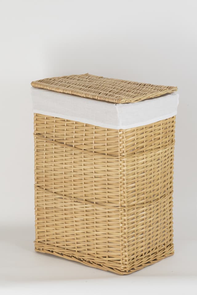 Kosz wiklinowy z wyściółką na pranie Koszoplotka naturalny 47x35x66h