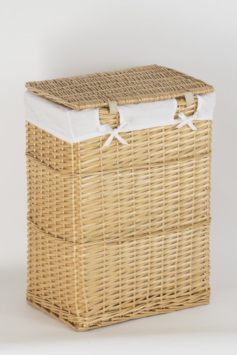 Kosz wiklinowy z wyściółką na pranie Koszoplotka naturalny 47x35x66h