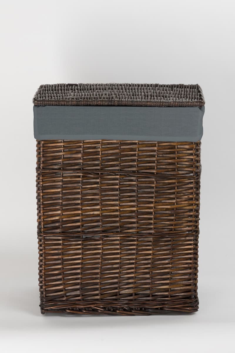 Kosz wiklinowy WENGE 715L SZARA Koszoplotka wenge z wyściółką szarą 40x28x60h
