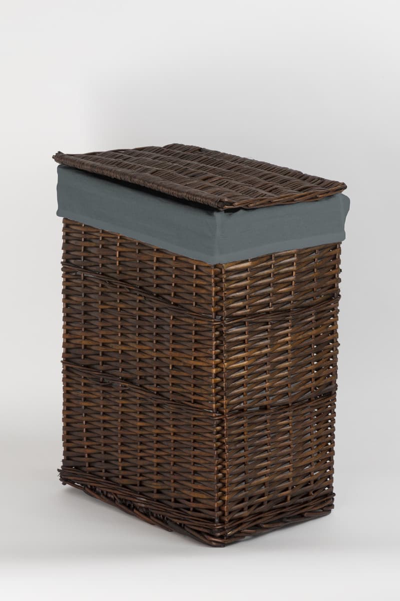 Kosz wiklinowy WENGE 715L SZARA Koszoplotka wenge z wyściółką szarą 40x28x60h