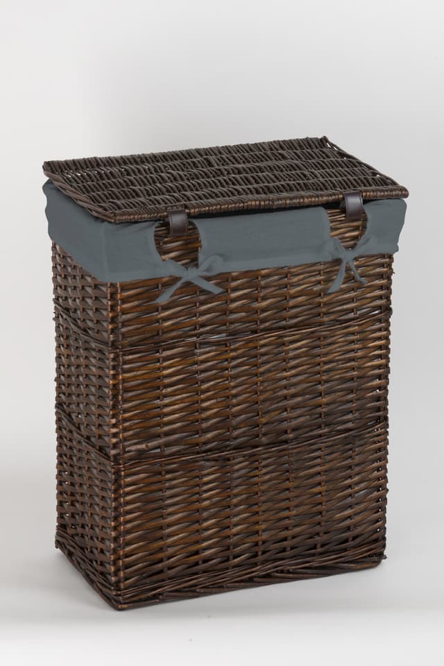 Kosz wiklinowy WENGE 715L SZARA Koszoplotka wenge z wyściółką szarą 40x28x60h