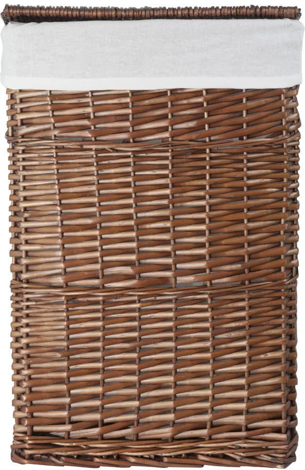Kosz wiklinowy Koszoplotka wenge z wyściółką białą 40x28x60h