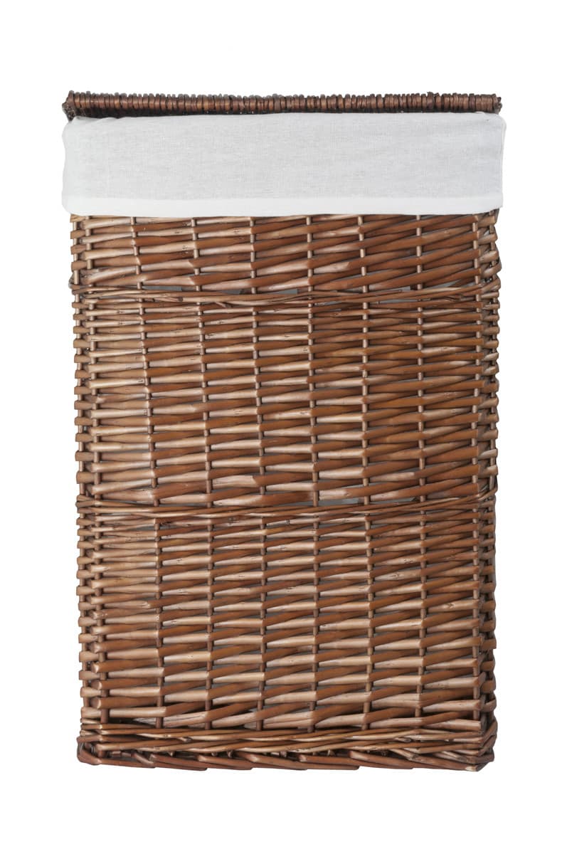 Kosz wiklinowy Koszoplotka wenge z wyściółką białą 40x28x60h