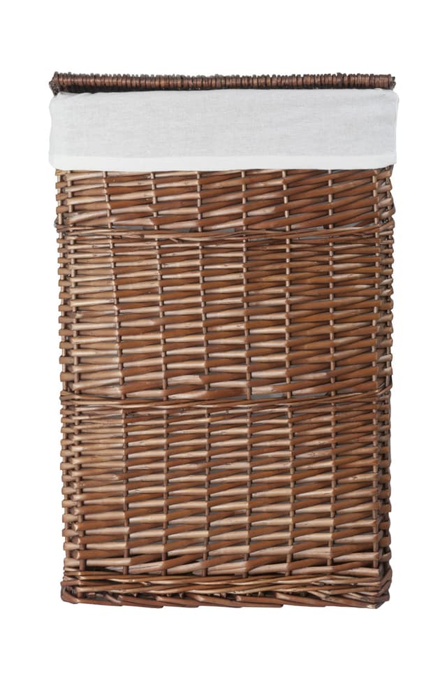 Kosz wiklinowy Koszoplotka wenge z wyściółką białą 40x28x60h