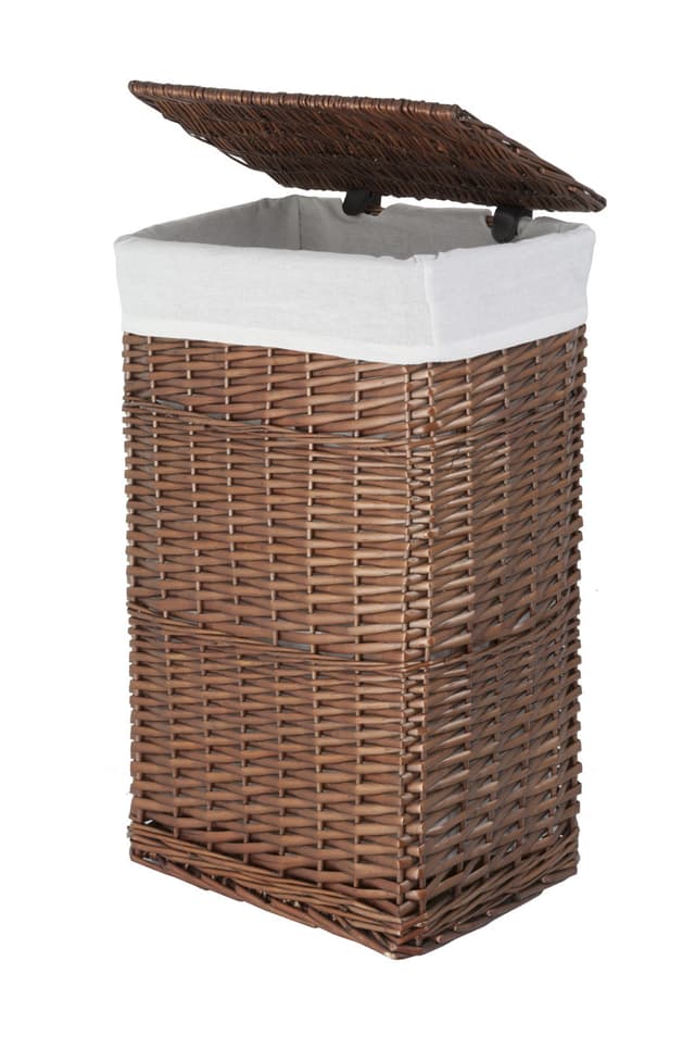 Kosz wiklinowy Koszoplotka wenge z wyściółką białą 40x28x60h