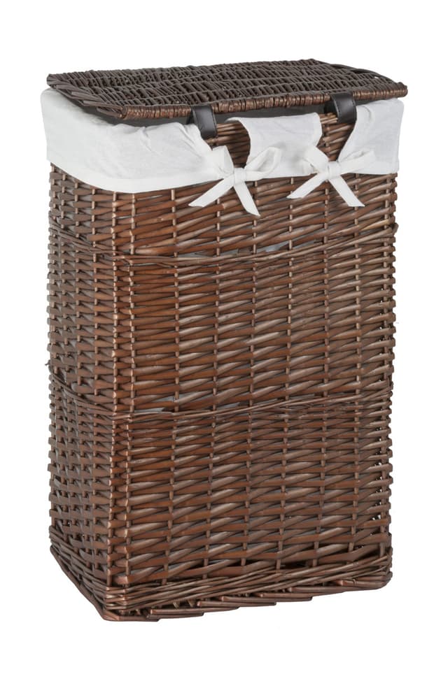 Kosz wiklinowy Koszoplotka wenge z wyściółką białą 40x28x60h