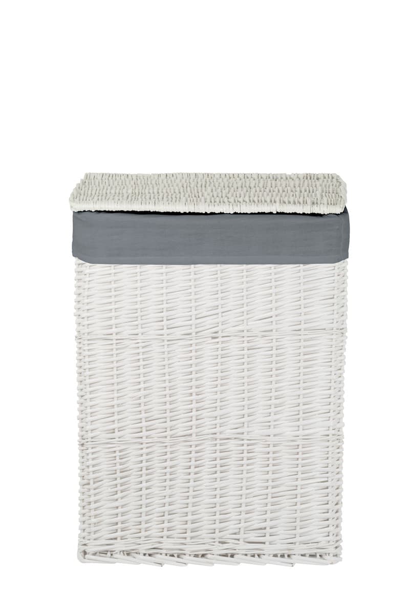 Kosz wiklinowy BIEL 715L GRAFIT Koszoplotka biały z wyściółką szarą