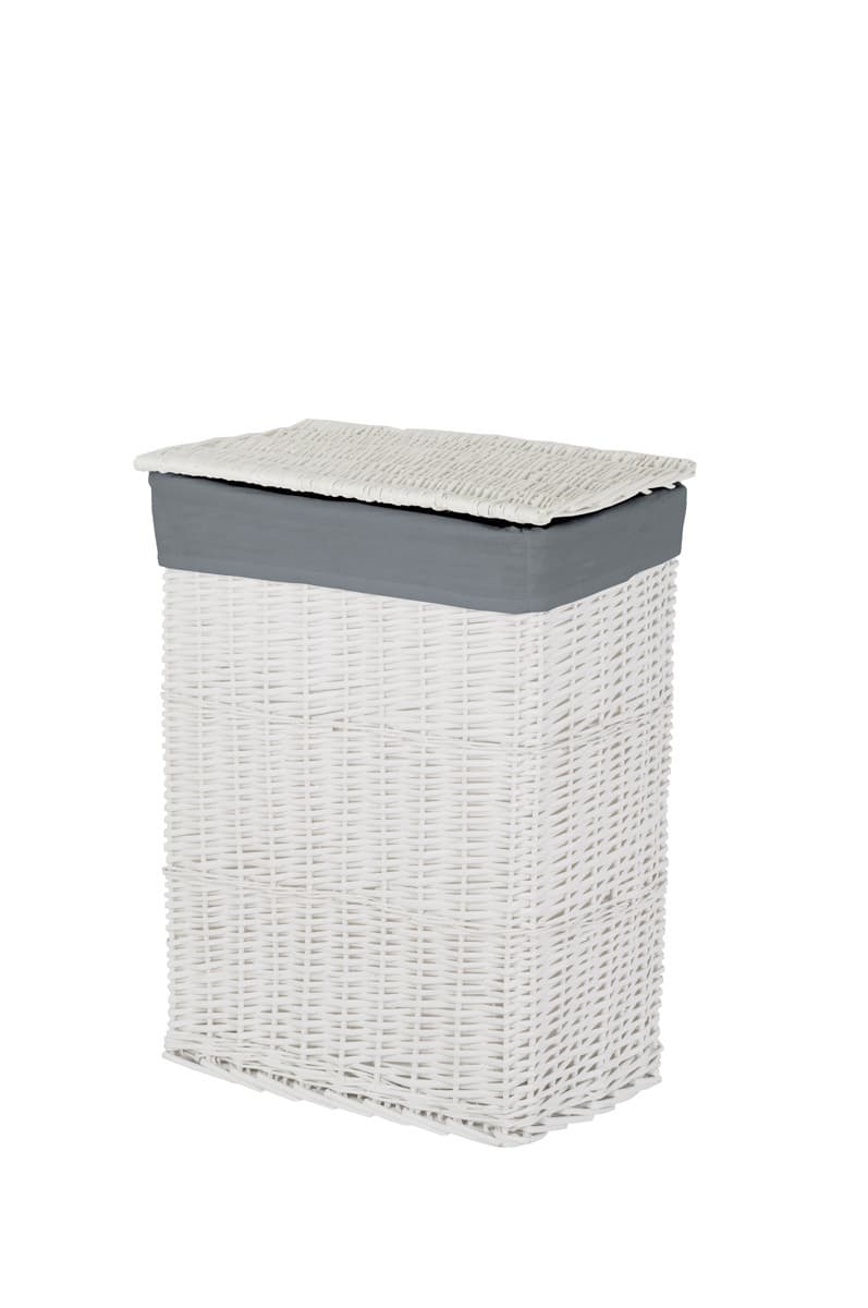 Kosz wiklinowy BIEL 715L GRAFIT Koszoplotka biały z wyściółką szarą