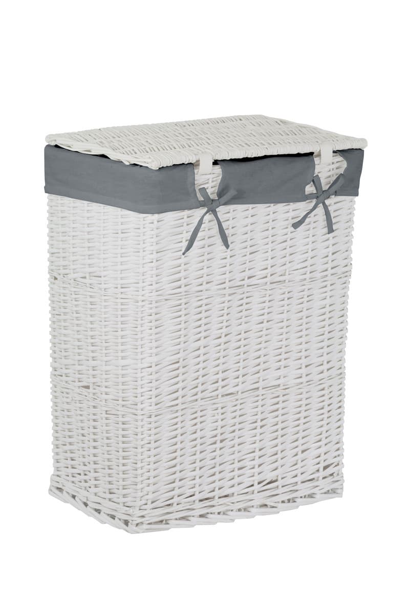 Kosz wiklinowy BIEL 715L GRAFIT Koszoplotka biały z wyściółką szarą