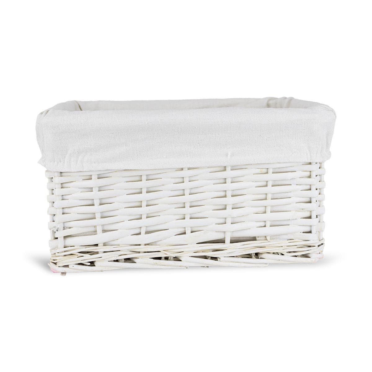 Koszyk wiklinowy Koszoplotka biały z wyściółką 30x20x15h