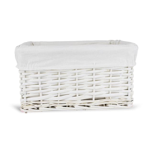 Koszyk wiklinowy Koszoplotka biały z wyściółką 30x20x15h