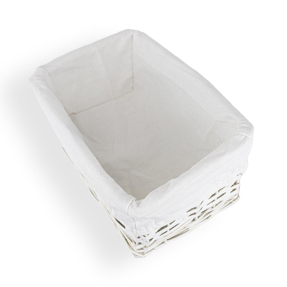 Koszyk wiklinowy Koszoplotka biały z wyściółką 30x20x15h