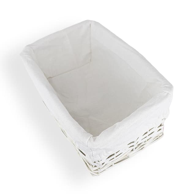 Koszyk wiklinowy Koszoplotka biały z wyściółką 30x20x15h