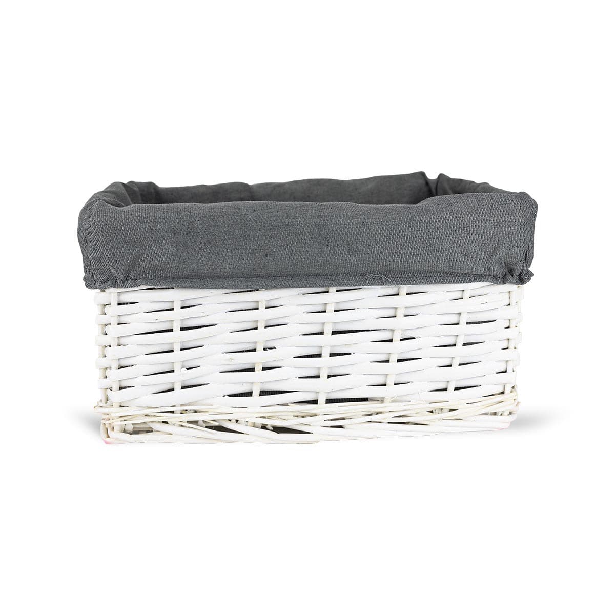 Koszyk wiklinowy Koszoplotka biały z wyściółką 30x20x15h