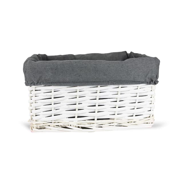 Koszyk wiklinowy Koszoplotka biały z wyściółką 30x20x15h