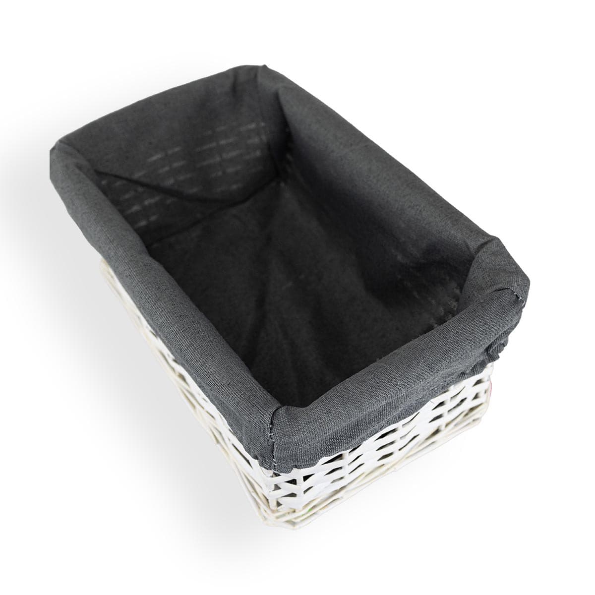 Koszyk wiklinowy Koszoplotka biały z wyściółką 30x20x15h