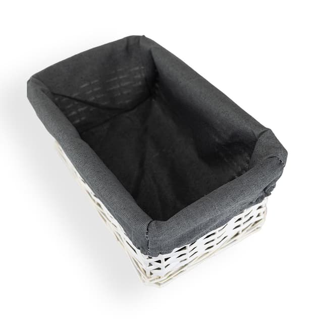 Koszyk wiklinowy Koszoplotka biały z wyściółką 30x20x15h