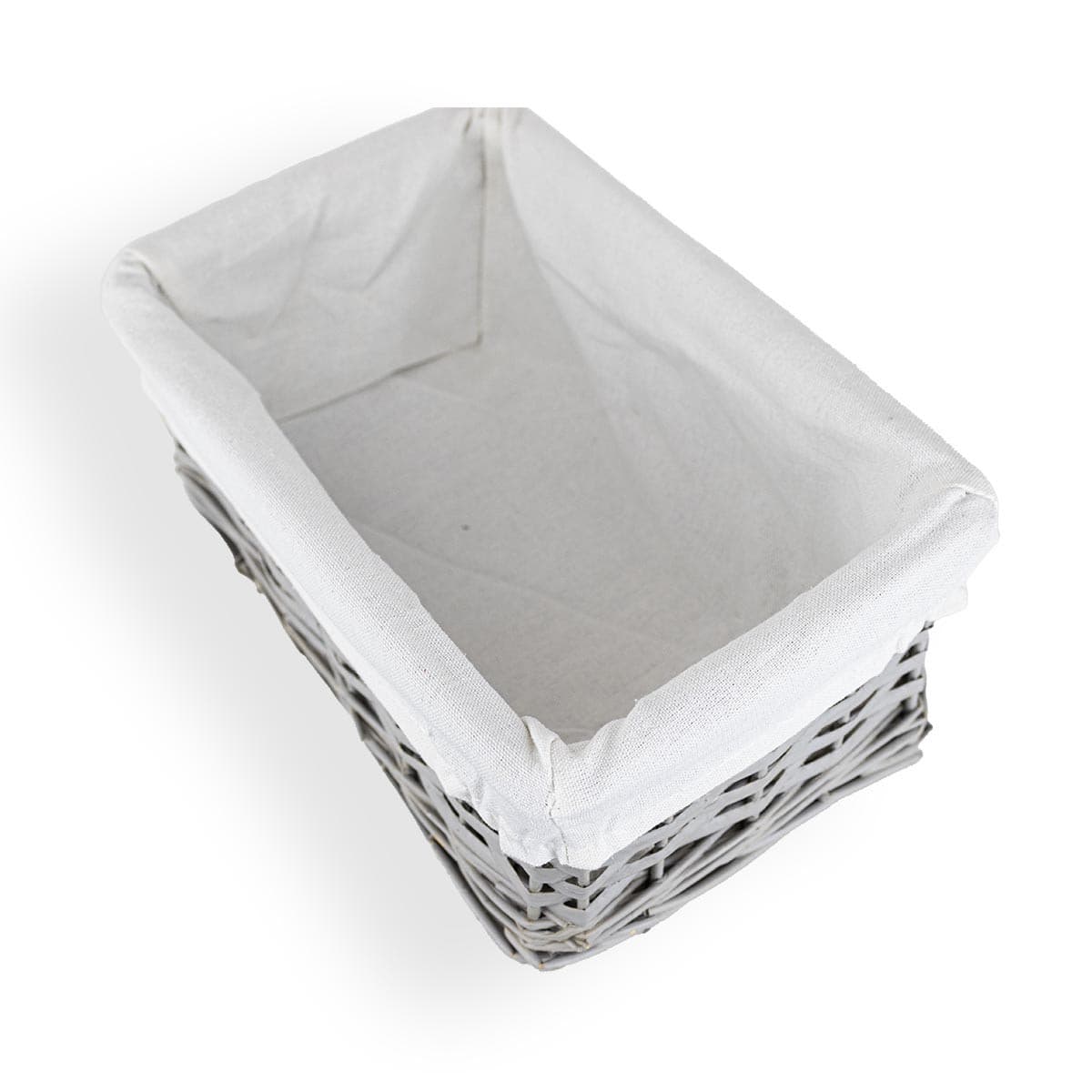 Koszyk wiklinowy Koszoplotka szary z wyściółką 30x20x15h