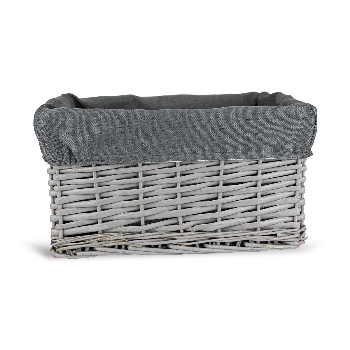 Koszyk wiklinowy Koszoplotka szary z wyściółką 30x20x15h