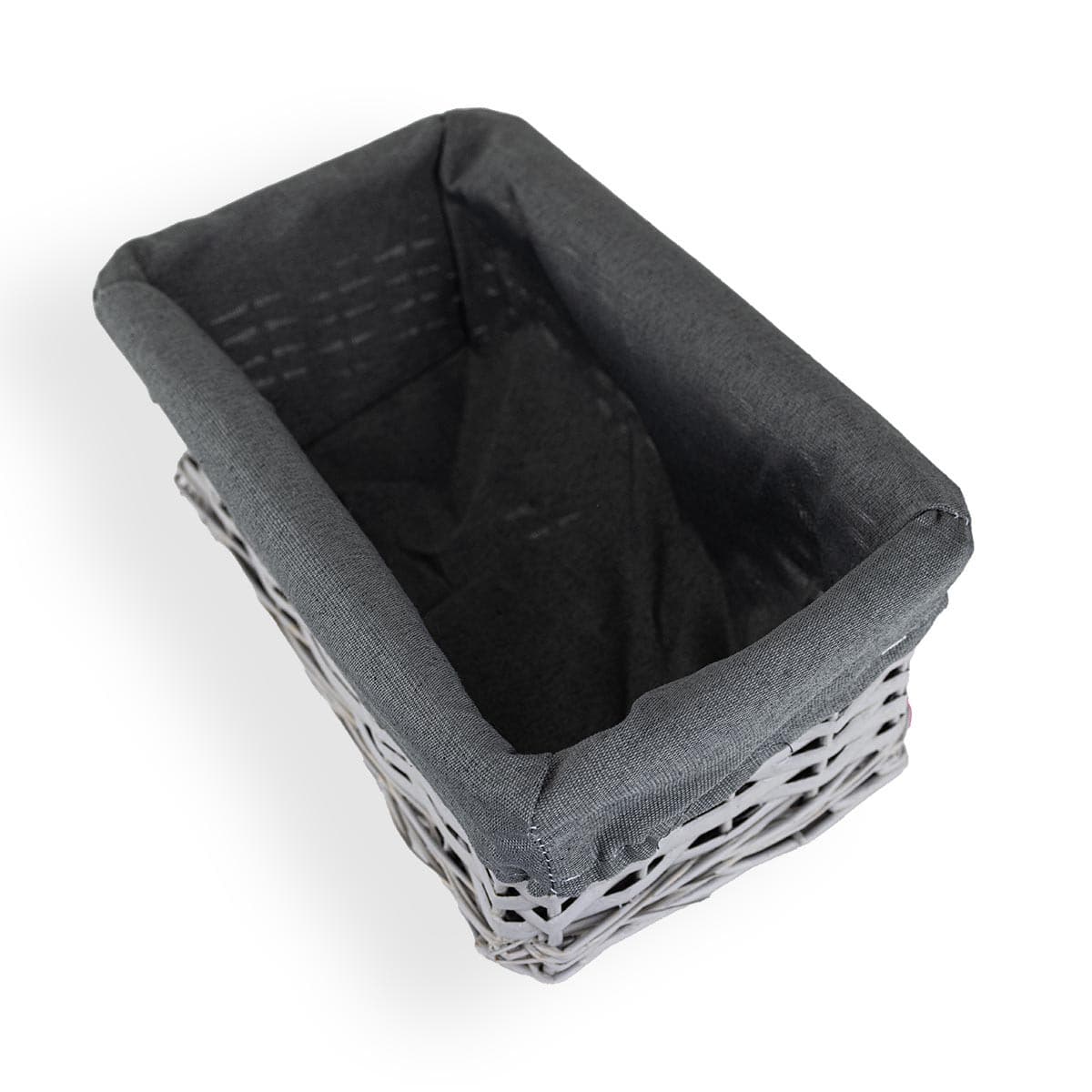 Koszyk wiklinowy Koszoplotka szary z wyściółką 30x20x15h
