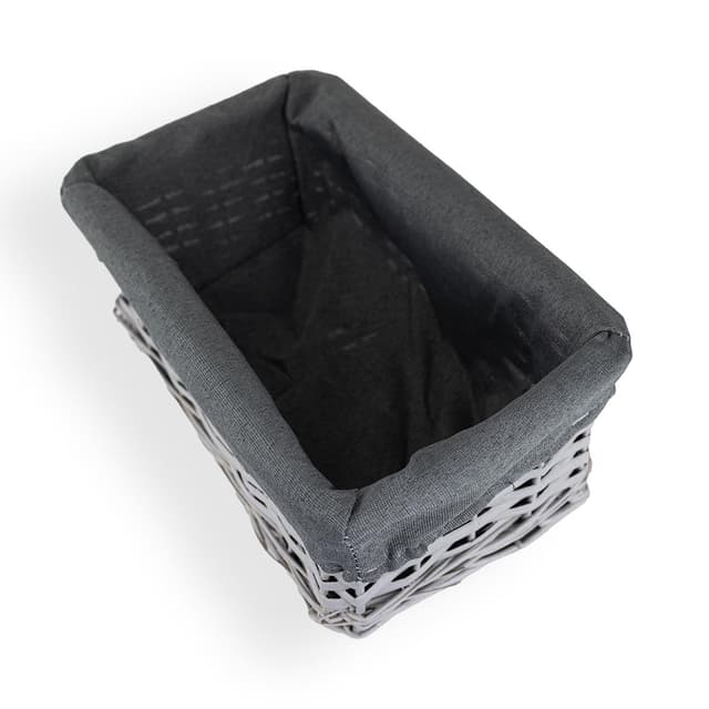 Koszyk wiklinowy Koszoplotka szary z wyściółką 30x20x15h