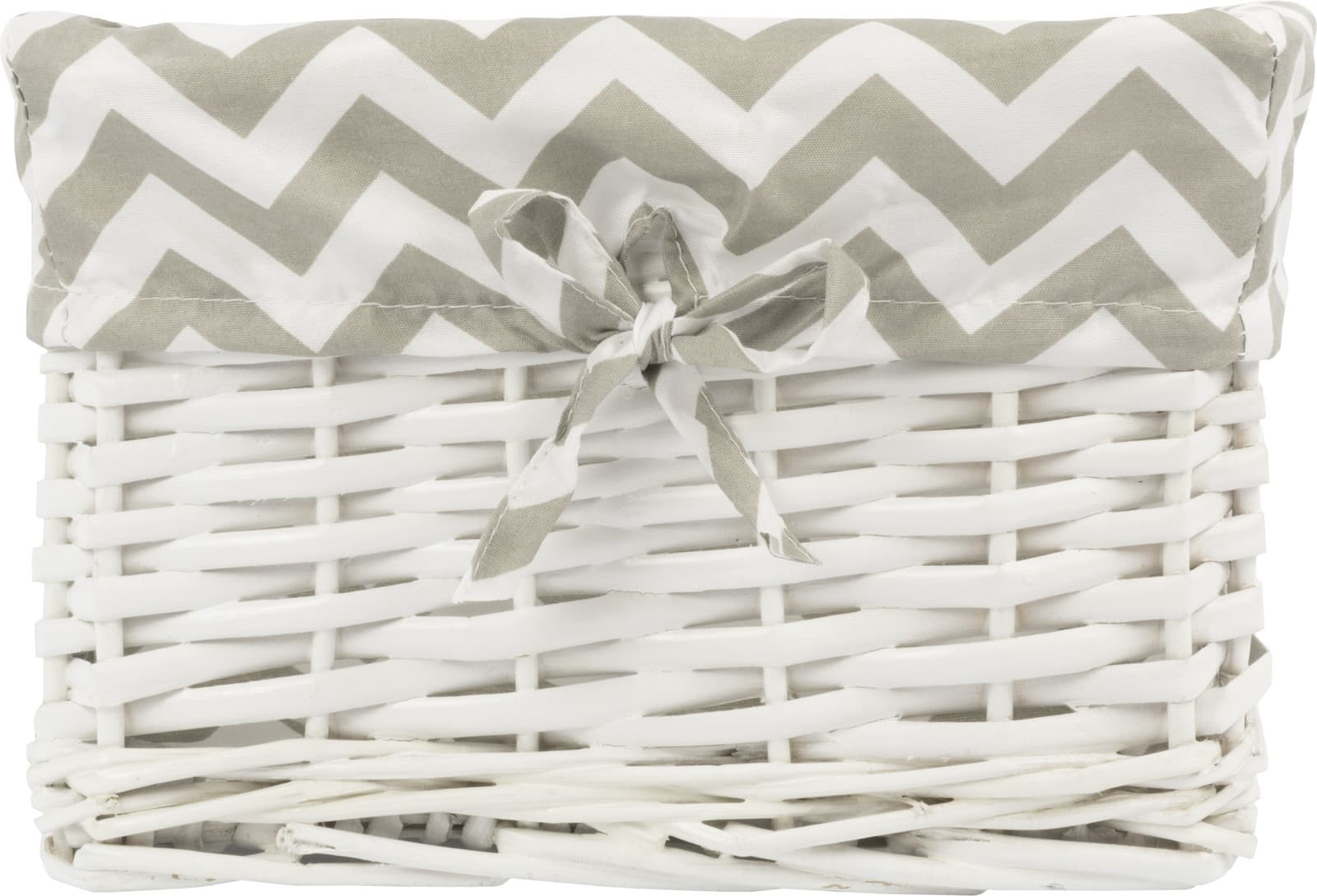 Koszyk wiklinowy Koszoplotka biały z wyściółką 25x22x15h