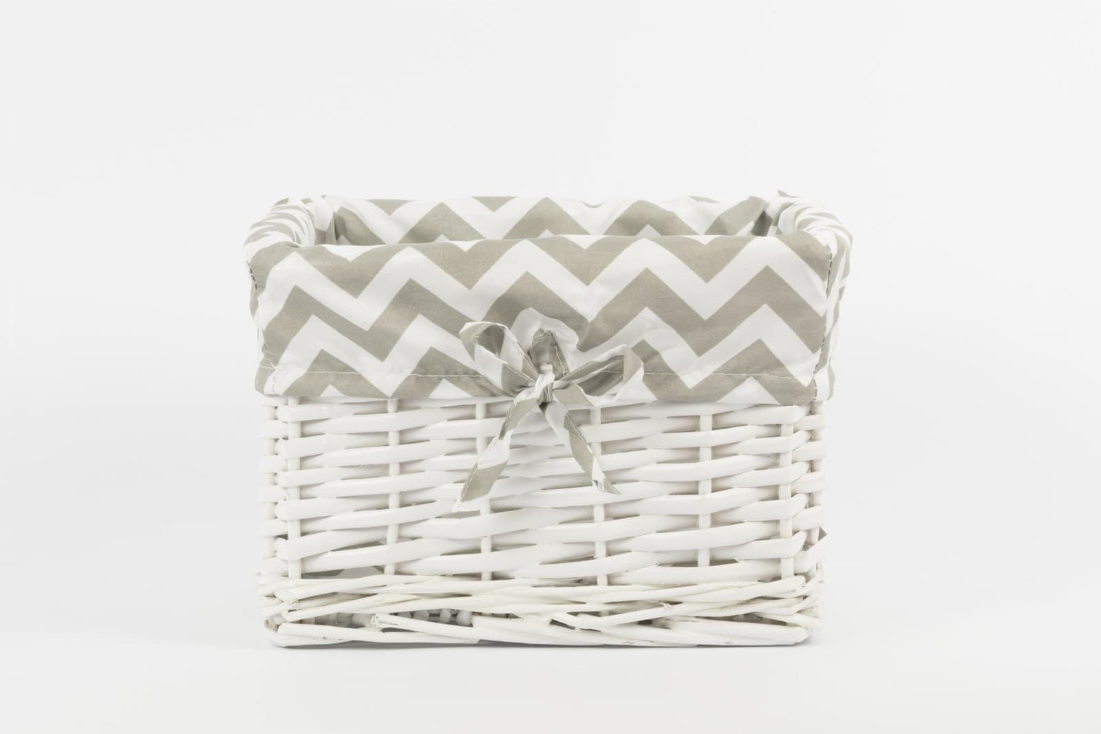 Koszyk wiklinowy Koszoplotka biały z wyściółką 25x22x15h