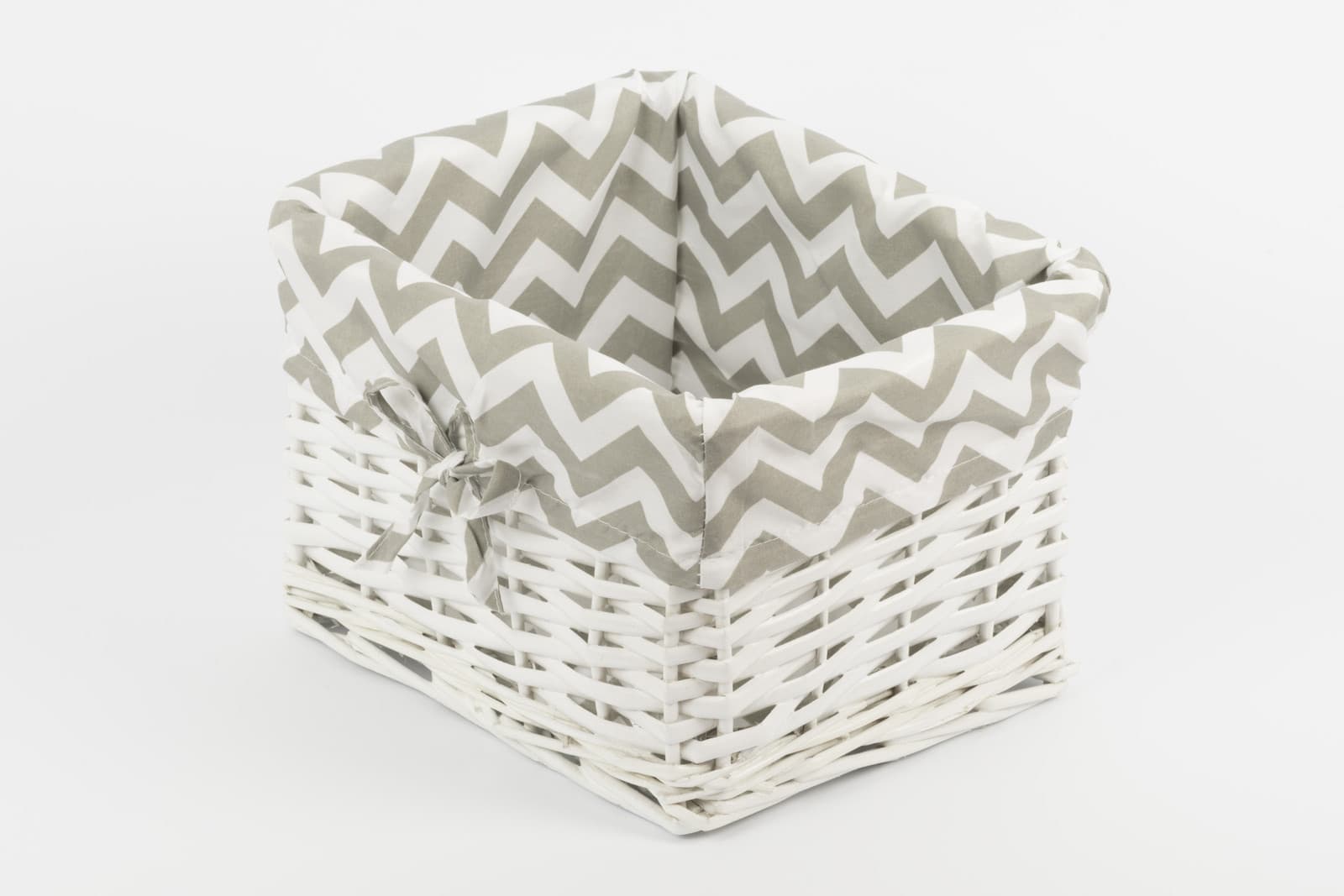 Koszyk wiklinowy Koszoplotka biały z wyściółką 25x22x15h