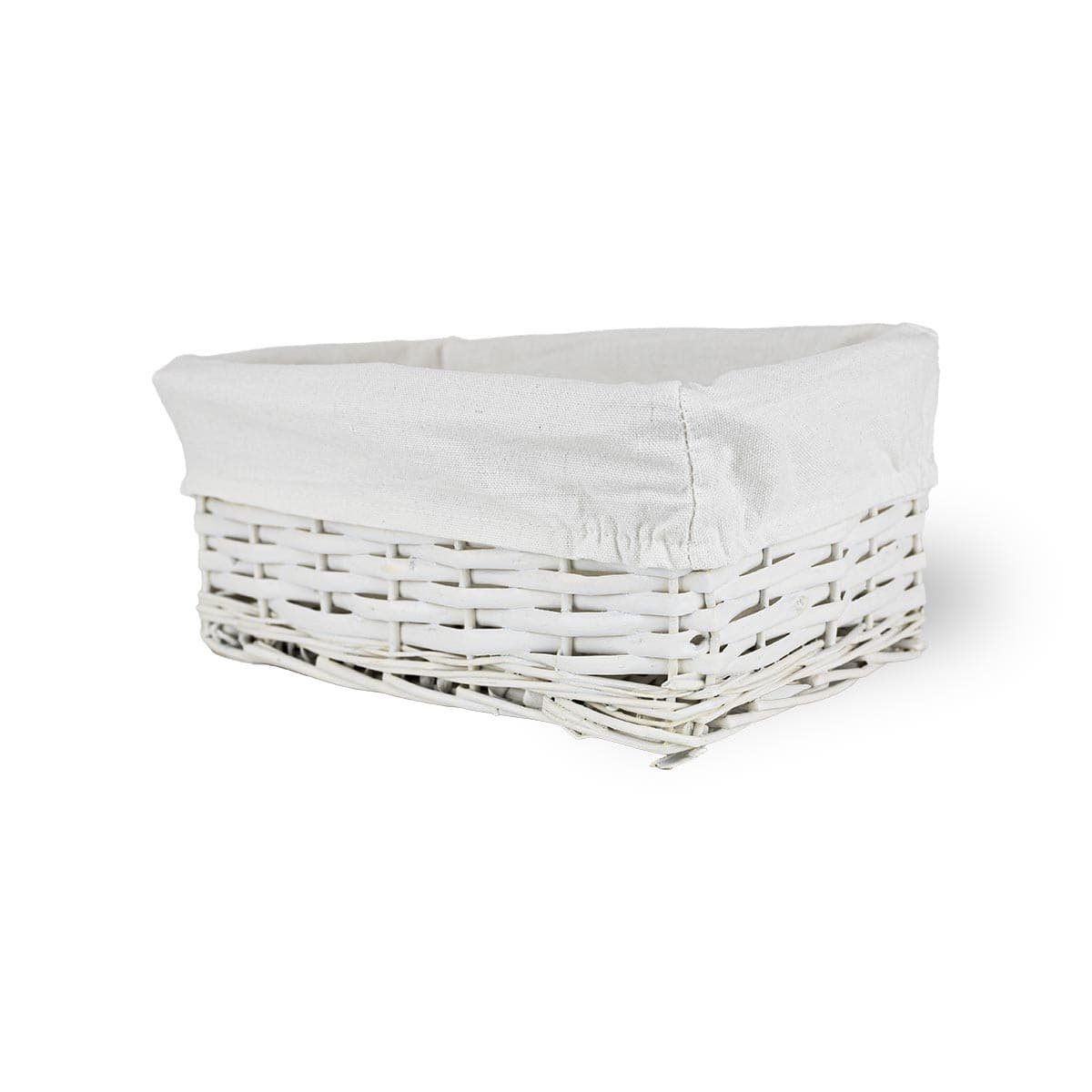 Koszyk wiklinowy Koszoplotka biały z wyściółką 27x17x11h