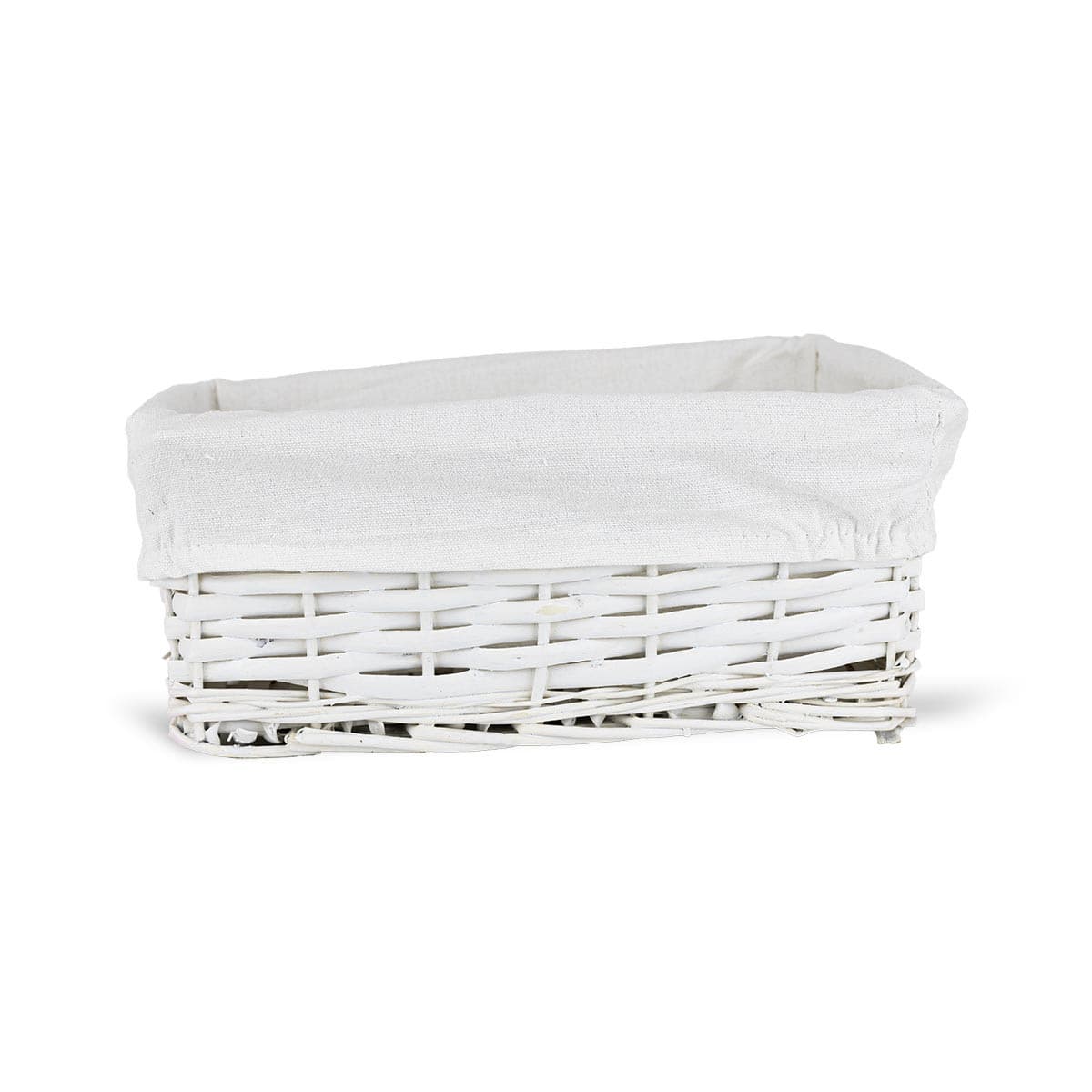Koszyk wiklinowy Koszoplotka biały z wyściółką 27x17x11h