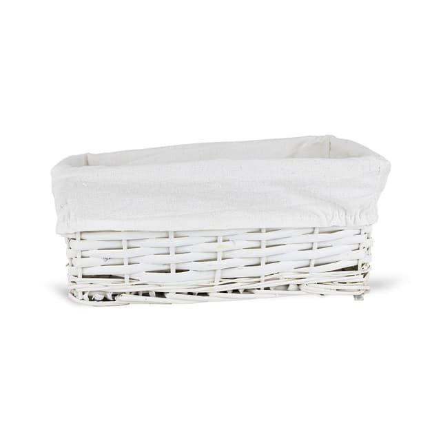 Koszyk wiklinowy Koszoplotka biały z wyściółką 27x17x11h