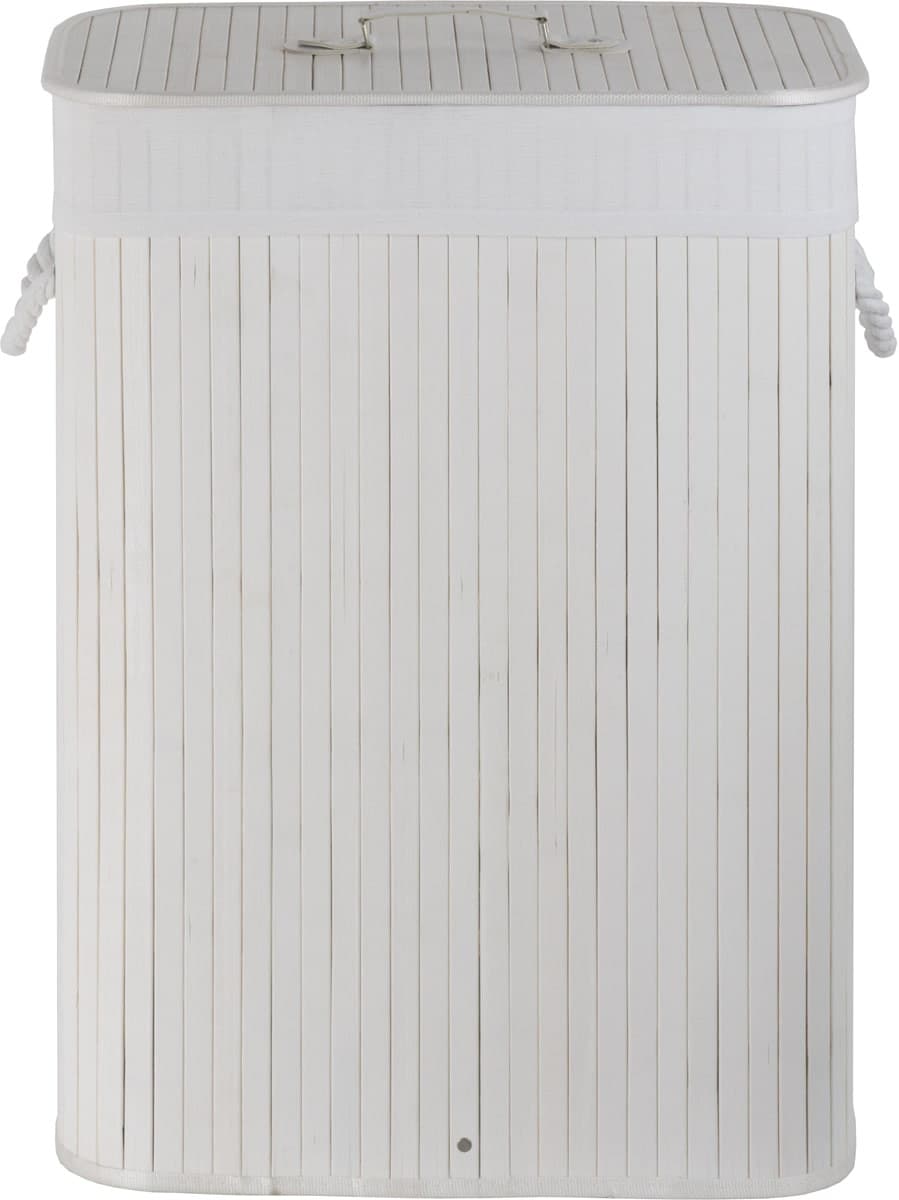 Kosz bambusowy z wyściółką na pranie Koszoplotka biały 45x28x61h