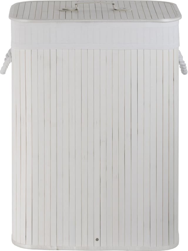 Kosz bambusowy z wyściółką na pranie Koszoplotka biały 45x28x61h