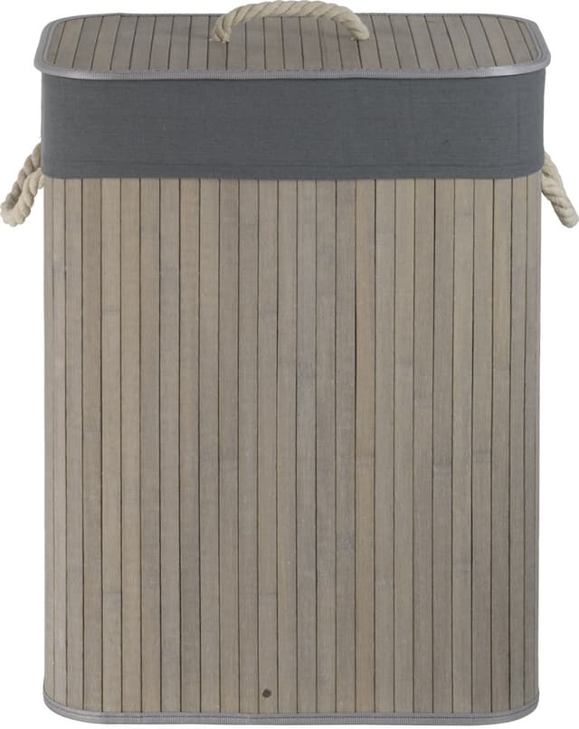 Kosz bambusowy z wyściółką na pranie Koszoplotka szary 45x28x61h