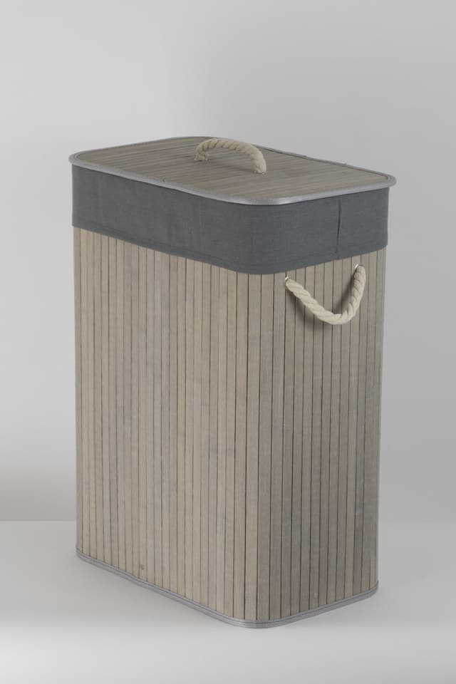 Kosz bambusowy z wyściółką na pranie Koszoplotka szary 45x28x61h