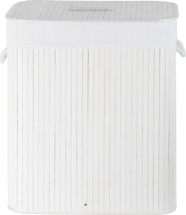 Kosz bambusowy z wyściółką na pranie Koszoplotka biały 52x32x63h