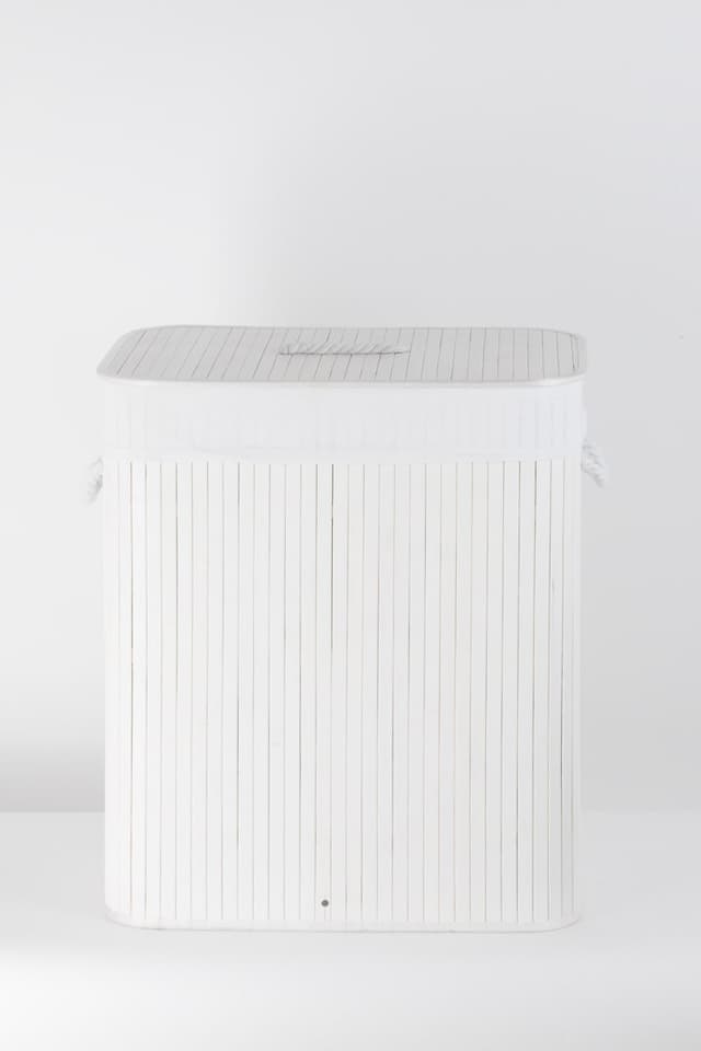 Kosz bambusowy z wyściółką na pranie Koszoplotka biały 52x32x63h
