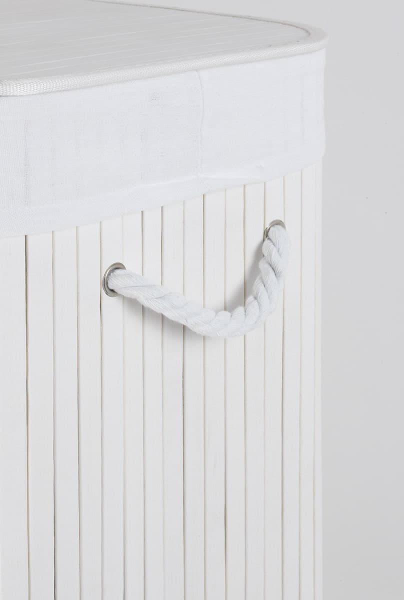 Kosz bambusowy z wyściółką na pranie Koszoplotka biały 52x32x63h