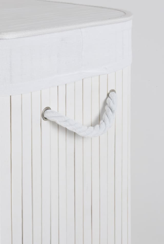 Kosz bambusowy z wyściółką na pranie Koszoplotka biały 52x32x63h