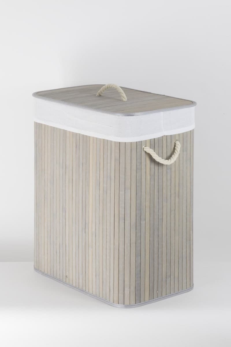 Składany kosz na pranie 52x32x63cm SZARY 532 BAMBUSOWY ECRU Koszoplotka