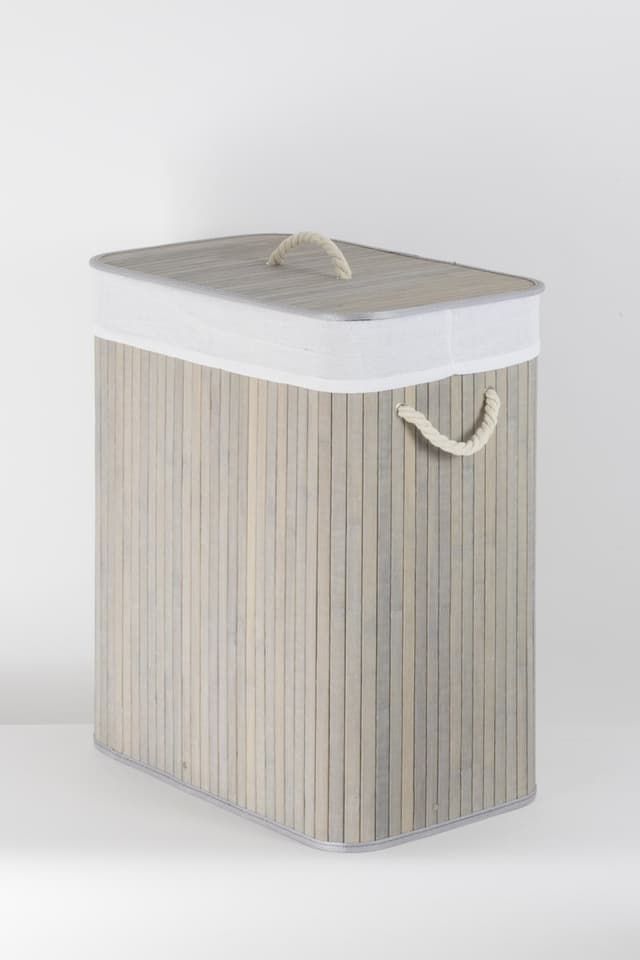 Składany kosz na pranie 52x32x63cm SZARY 532 BAMBUSOWY ECRU Koszoplotka