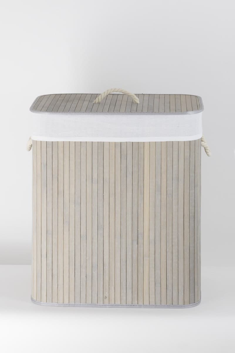 Składany kosz na pranie 52x32x63cm SZARY 532 BAMBUSOWY ECRU Koszoplotka