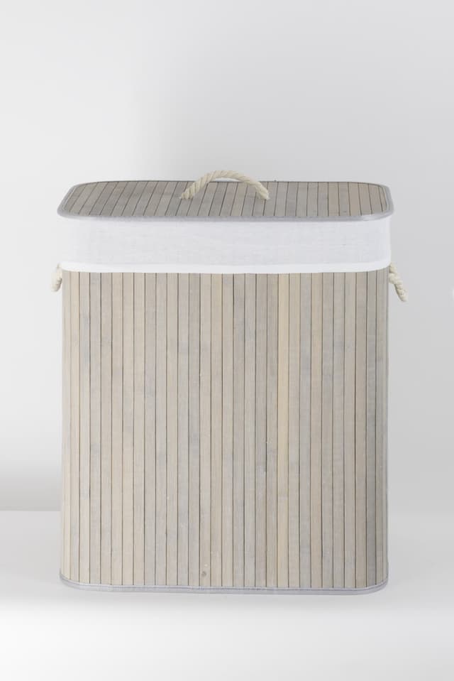 Składany kosz na pranie 52x32x63cm SZARY 532 BAMBUSOWY ECRU Koszoplotka