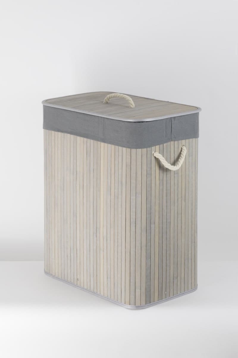 Składany kosz na pranie 52x32x63cm SZARY 532 BAMBUSOWY GRAFIT Koszoplotka