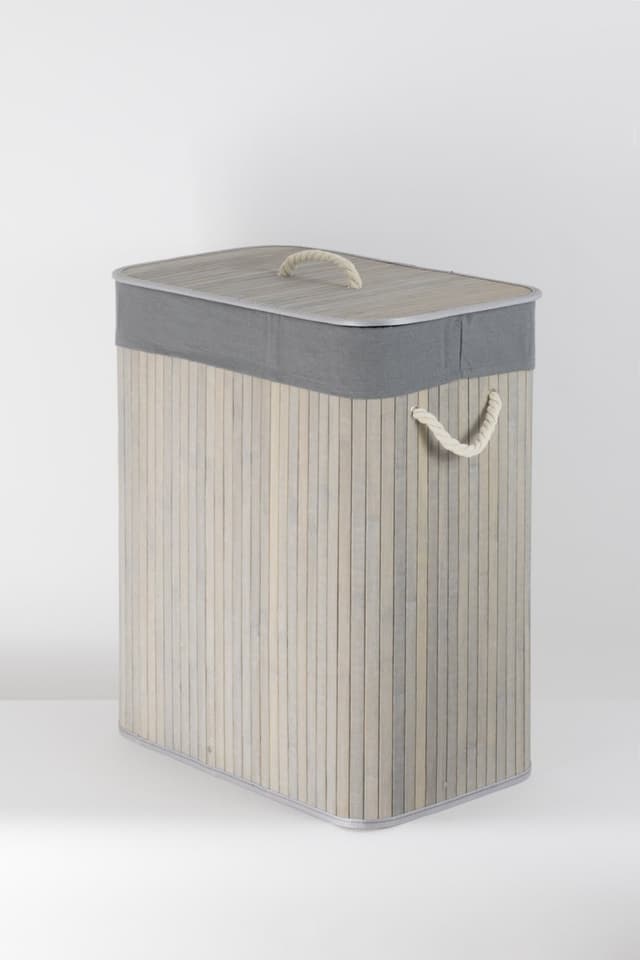 Składany kosz na pranie 52x32x63cm SZARY 532 BAMBUSOWY GRAFIT Koszoplotka