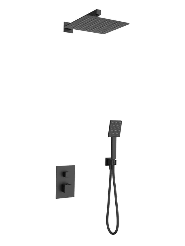 Zestaw podtynkowy ANGO Z01TBL Deszczownica 25 cm Termostat Słuchawka prysznicowa Czarny