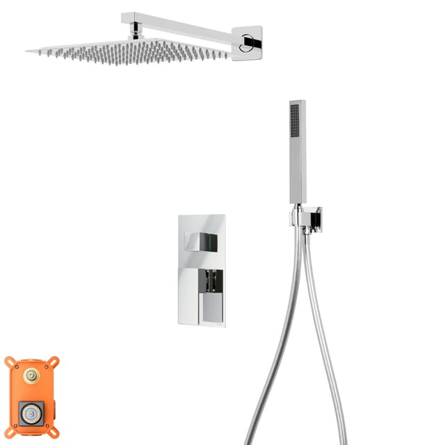 Zestaw prysznicowy podtynkowy ANGO Z01MCH Deszczownica 25 cm Mieszacz Słuchawka prysznicowa Chrom