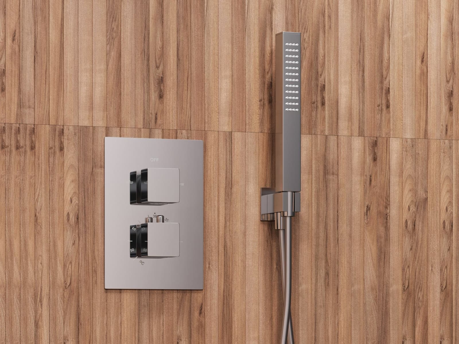 Zestaw prysznicowy podtynkowy ANGO Z01TCH Deszczownica 25 cm Termostat Słuchawka prysznicowa Chrom